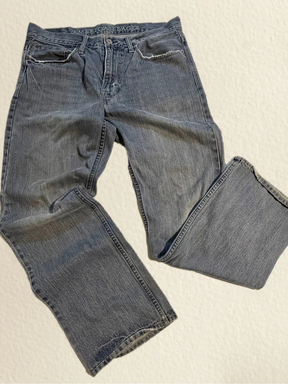 American‎ Eagle denim jeans men’s dark wash indigo relaxed straight leg 34 waist